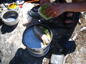 Nordmarka kanotur - fisk til lunsj
