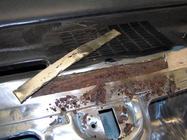 1967 Chevrolet Camaro restoration - Front windshield to cowl - rusted and rotted out